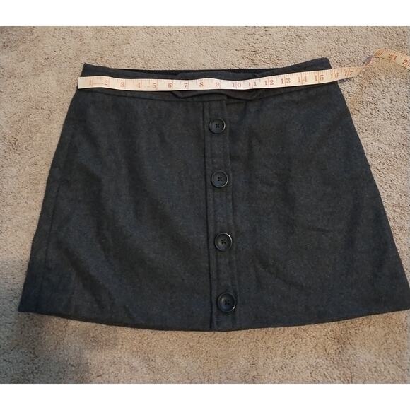 Gap Women's Dark Gray Recycled Wool Blend Front Button Skirt Size 8 - Picture 5 of 5
